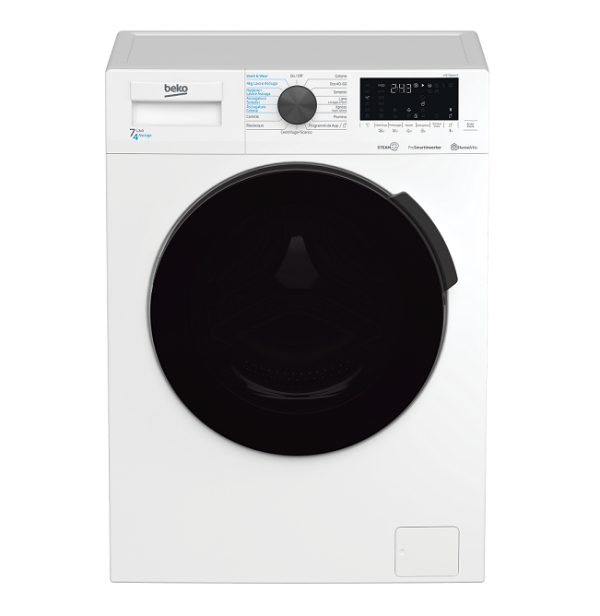 LAVASCIUGA (ASCIUGATRICE / LAVATRICE / LAVA E ASCIUGA) BEKO HTE7726XA-IT VAPORE STEAMCURE 7 + 4 KG 1400 GIRI CARICO FRONTALE PROSMART INVERTER 15 ROGRAMMI LIBERA INSTALLAZIONE CLASSE A