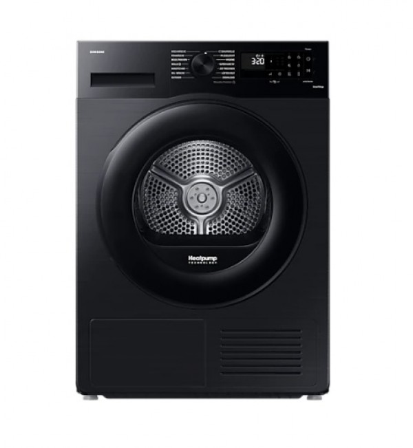 ASCIUGATRICE SAMSUNG DV81CGC2B0AB / DV80CGC2B0AEET DV5000C 8 KG CARICO FRONTALE POMPA DI CALORE DIGITAL INVERTER LIBERA INSTALLAZIONE NERO CLASSE A+++