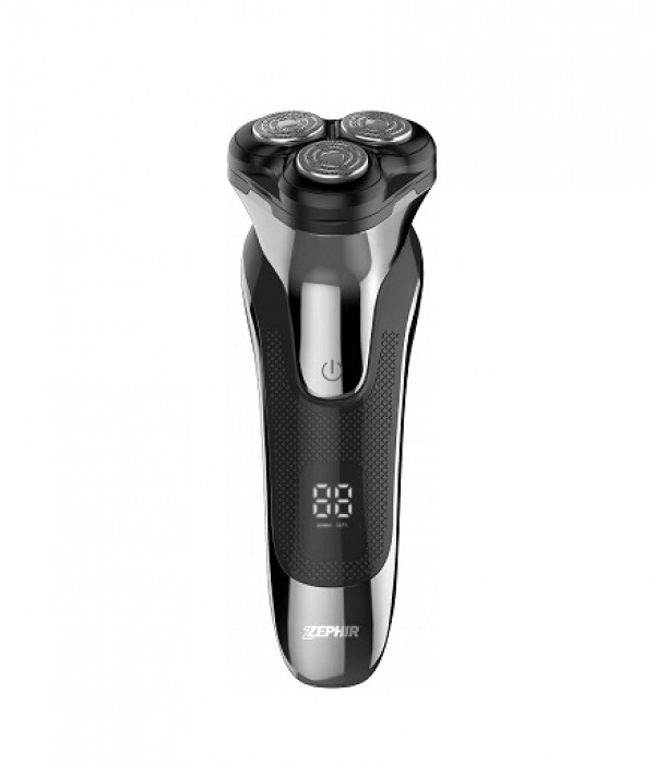 RASOIO ELETTRICO ZEPHIR ZHB673 KIT RICARICABILE WET&DRY TESTINA E LAME FLOTTANTI RASATURA TRIPLA AZIONE NERO
