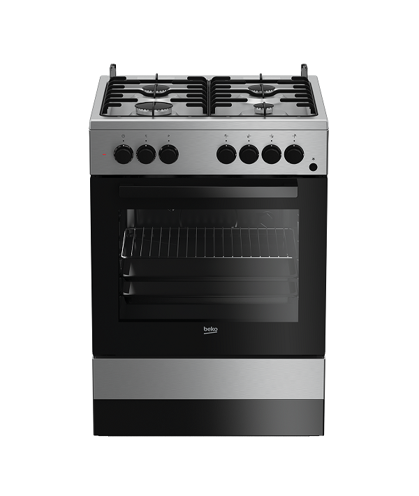 CUCINA A GAS BEKO FSS61DXMM 60x60 CM 71 L 4 FUOCHI INOX CLASSE A GARANZIA UFFICIALE