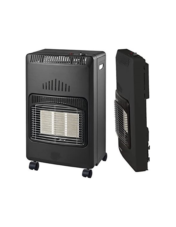 STUFA A GAS GPL ZEPHIR ZGS41100 3 LIVELI DI FIAMMA INFRAROSSI PIEGHEVOLE 4,2 KW BOMBOLA DA 15 KG NERO