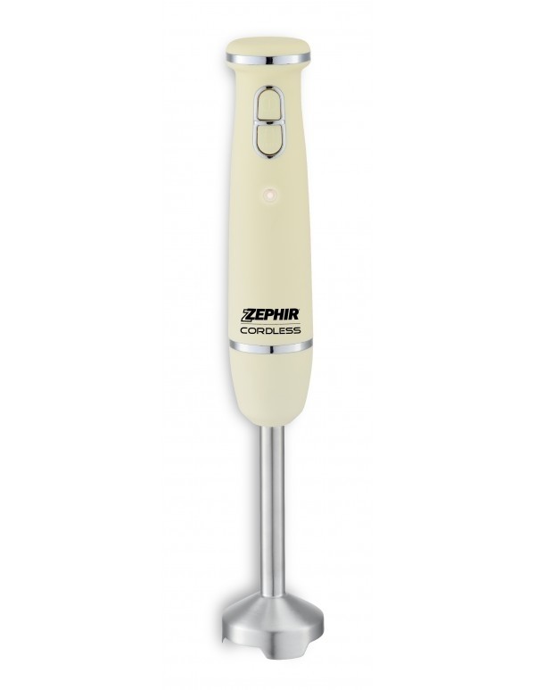 FRULLATORE A IMMERSIONE IN ACCIAIO ZEPHIR ZHC83C CORDLESS RICARICABILE GAMBO SMONTABILE CREMA