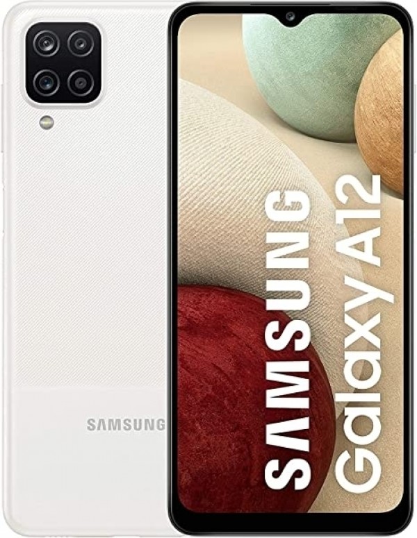 SMARTPHONE SAMSUNG GALAXY A12 (2021) SM A127F DUAL SIM 32 GB OCTA CORE 6.5" 4G LTE WIFI BLUETOOTH QUATTRO FOTOCAMERE BIANCO