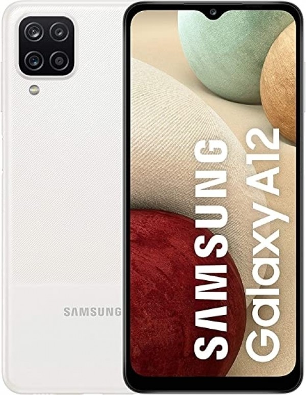 SMARTPHONE SAMSUNG GALAXY A12 (2021) SM A127F DUAL SIM 128 GB OCTA CORE 6.5" 4G LTE WIFI BLUETOOTH QUATTRO FOTOCAMERE BIANCO