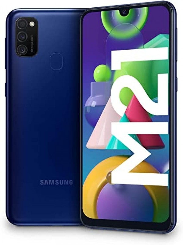 SMARTPHONE SAMSUNG GALAXY M21 SM M215F 64 GB DUAL SIM OCTA CORE 6.4" SUPER AMOLED 4G LTE WIFI BLUETOOTH TRIPLA FOTOCAMERA BLU