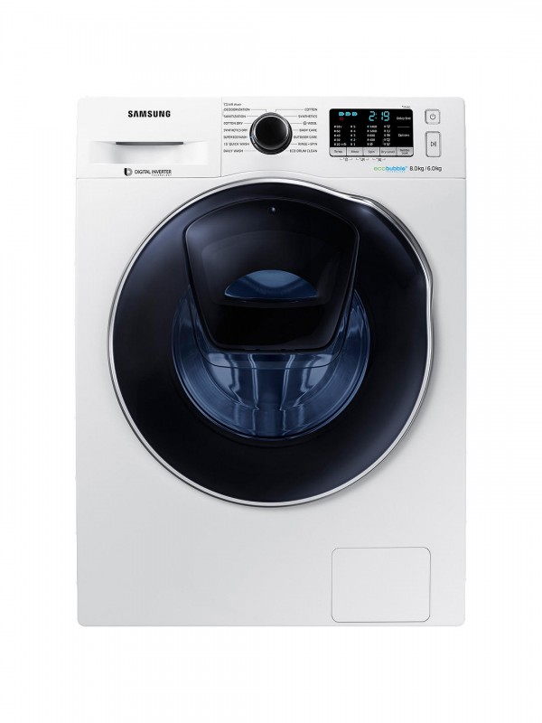 LAVASCIUGA (LAVATRICE / ASCIUGATRICE / LAVA E ASCIUGA) SAMSUNG WD80K5B10OW ADDWASH 8+6 KG 1400 GIRI CARICO FRONTALE 14 PROGRAMMI ECOLAVAGGIO DIGITAL INVERTER LIBERA INSTALLAZIONE