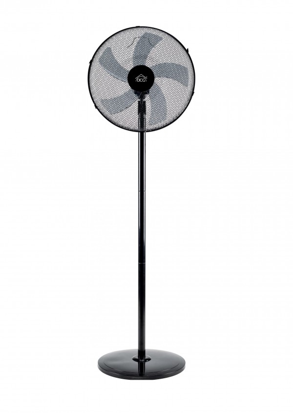 VENTILATORE PIANTANA DCG VE1646 45 CM OSCILLAZIONE AUTOMATICA INCLINAZIONE REGOLABILE 3 VELOCITA' NERO