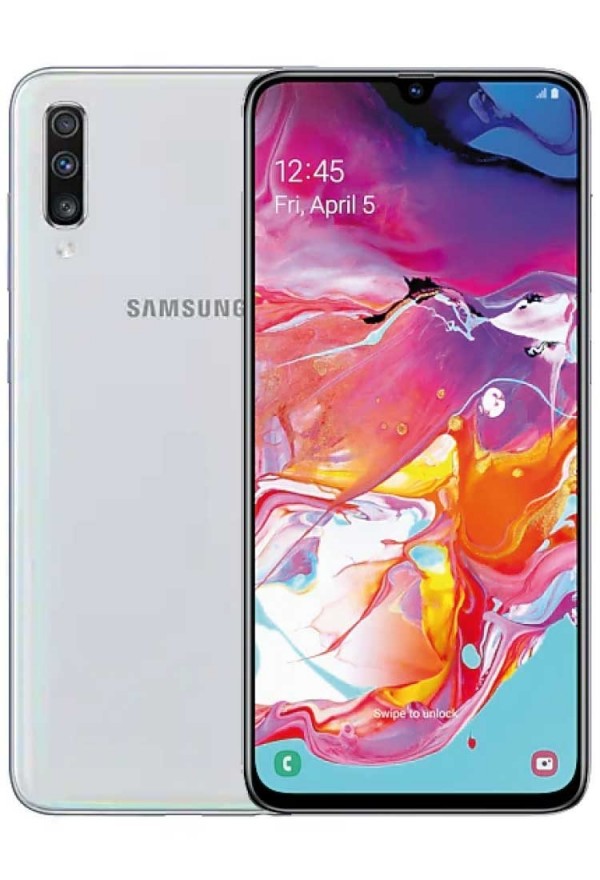 SMARTPHONE SAMSUNG GALAXY A70 SM A705F DUAL SIM 128 GB OCTA CORE 6.7" SUPER AMOLED TRIPLA FOTOCAMERA 32 + 5 + 8 MP 4G LTE WIFI BLUETOOTH BIANCO