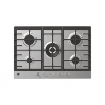 PIANO COTTURA HOOVER H-HOB 300 HHG75WK3X GAS 5 FUOCHI 75 CM GRIGLIE IN GHISA INOX