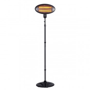 RISCALDATORE / STUFA DA ESTERNO AL QUARZO ZEPHIR HZQ2000 3 LIVELLI DI POTENZA 650/1300/2000W NERO