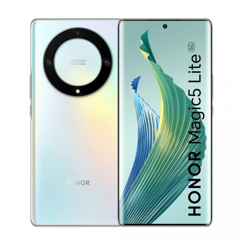 SMARTPHONE HONOR MAGIC5 LITE 5G RMO NX1 256 GB DUAL SIM 6.67" OCTA CORE TRIPLA FOTOCAMERA 64 MP TITANIUM SILVER