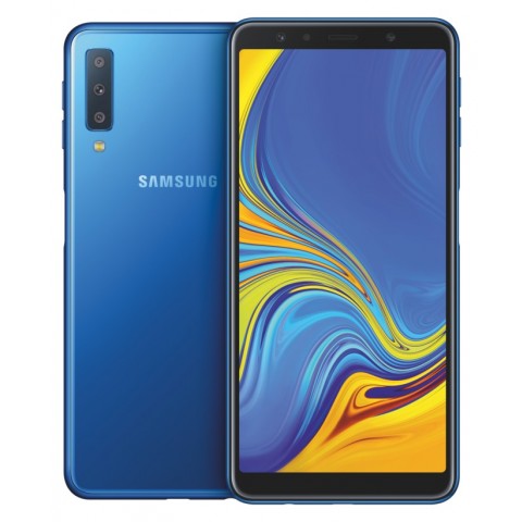 SMARTPHONE SAMSUNG GALAXY A7 SM A750F (2018) DUAL SIM 64 GB OCTA CORE 6" SUPER AMOLED 4G LTE WIFI BLUETOOTH TRIPLA FOTOCAMERA BLU