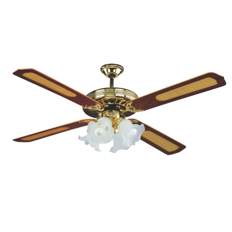 VENTILATORE DA SOFFITTO DCG VECRD53L 4 PALE IN LEGNO 3 VELOCITA' 4 LUCI
