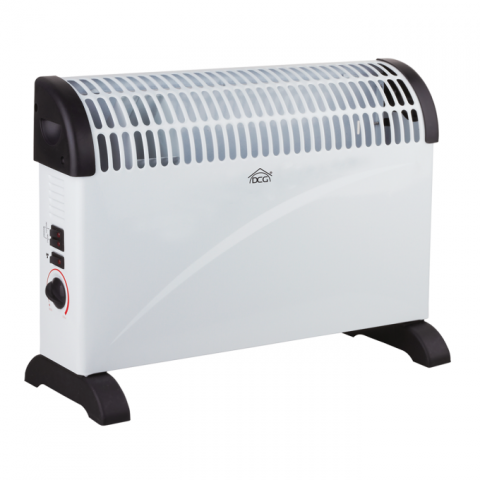 STUFETTA ELETTRICA / TERMOCONVETTORE CON TURBO DCG TC10T 3 LIVELLI DI POTENZA (750/1250/2000W) TERMOSTATO REGOLABILE BIANCO