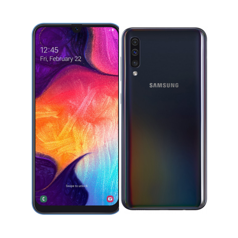 SMARTPHONE SAMSUNG GALAXY A50 SM A505F DUAL SIM 128 GB OCTA CORE 6.4" SUPER AMOLED 25 + 5 + 8 MP 4G LTE WIFI BLUETOOTH BLACK