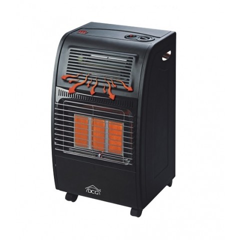 STUFA INFRAROSSI VENTILATA GAS / GPL DGC GH09 ACCENSIONE PIEZOELETTRICA BOMBOLA FINO A 15 KG NERO