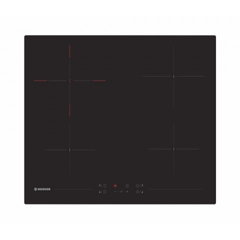 PIANO COTTURA A INDUZIONE HOOVER H-HOB 300 ELECTRIC HH64DCT 4 FUOCHI ZONA DOPPIA 60 CM VETROCERAMICA NERO