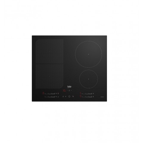 PIANO COTTURA BEKO HII 64791 UFT 60 CM A INDUZIONE 4 FUOCHI 1 SEZIONI INDYFLEX 9 LIVELLI DI COTTURA VETRO NERO