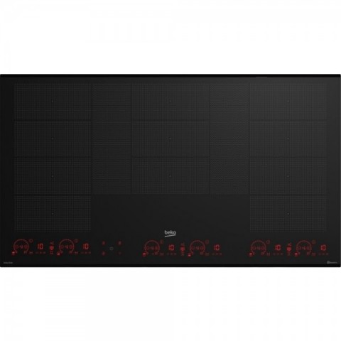 PIANO COTTURA BEKO HII98810NT 90 CM A INDUZIONE 11 FUOCHI INDYFLEX+ 15 LIVELLI DI COTTURA COMANDI TOUCH VETROCERAMICA NERO