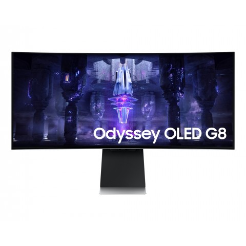 MONITOR GAMING ODYSSEY OLED G8 34" SAMSUNG LS34BG850SUXEN WQHD CURVO 175 HZ 0.03 MS HDMI USB-C BLUETOTH SILVER