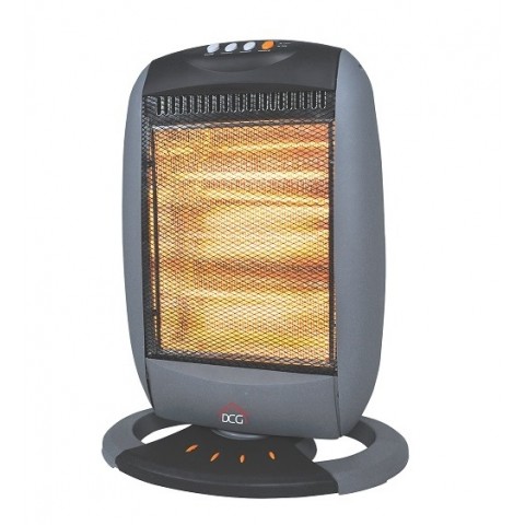 STUFA ALOGENA OSCILLANTE DCG SA9223 3 POTENZE 1200 W CON MANIGLIA POSTERIORE GRIGIO