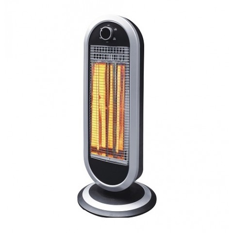 STUFA AL CARBONIO OSCILLANTE DCG SA9837 2 ELEMENTI 2 LIVELLI DI TEMPERATURA 450 / 900 W GRIGIO / NERO