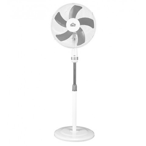 VENTILATORE A PIANTANA 40 CM DCG VE1640 3 VELOCITA' OSCILLAZIONE AUTOMATICA 5 PALE INCLINAZIONE E ALTEZZA REGOLABILE BIANCO