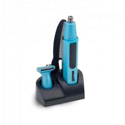RASOIO E REGOLA PELI ZEPHIR ZHB691 RASATURA REGOLABARBA NERO / AZZURRO