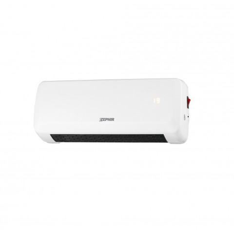 STUFA ELETTRICA / TERMOVENTILATORE CERAMICO DA PARETE ZEPHIR ZMW3019B 2 LIVELLI DI POTENZA 1000/2000W TERMOSTATO ELETTRICO REGOLABILE BIANCO