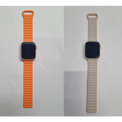 SMARTWATCH APPLE WATCH 8 45 MM GPS + CELLULAR CASSA GALASSIA CINTURINO BICOLORE BEIGE / ARANCIO