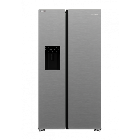 FRIGORIFERO GRUNDIG SIDE BY SIDE GSBS 23340 FX 571L 91 CM NO FROST DISPENSER ACQUA E GHIACCIO LIBERA INSTALLAZIONE INOX CLASSE E