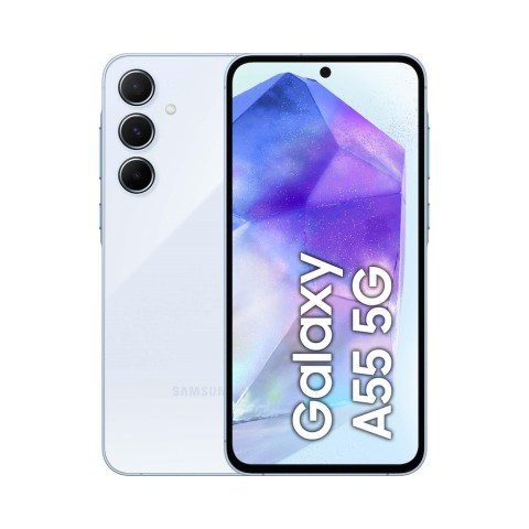SMARTPHONE SAMSUNG GALAXY A55 5G SM A556B 128 GB DUAL SIM OCTA CORE 6.6" SUPER AMOLED TRIPLA FOTOCAMERA AWESOME ICEBLUE / BLU