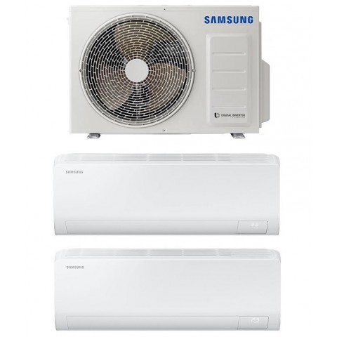 CLIMATIZZATORE / CONDIZIONATORE SAMSUNG DUAL SPLIT AJ040TXJ2KG + AR50F12C1BHN + AR50F09C1BHN 9000 + 12000 BTU INVERTER GAS R-32 POMPA DI CALORE DEUMIDIFICATORE WIFI CLASSE A+++ / A ++
