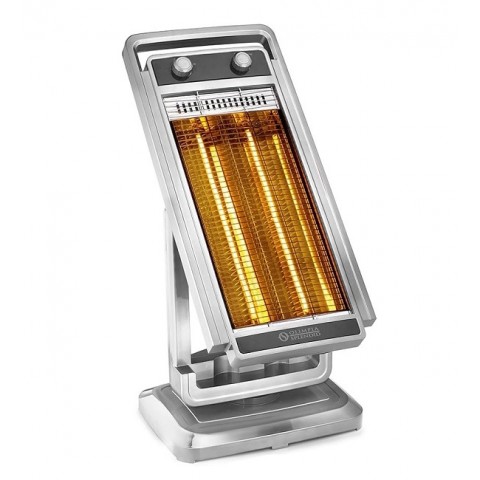 STUFA A INFRAROSSI OLIMPIA SPLENDID 99610 SOLARIA CARBON 1100 W 2 LIVELLI DI POTENZA INCLINAZIONE 80° OSCILLAZIONE 90° ARGENTO