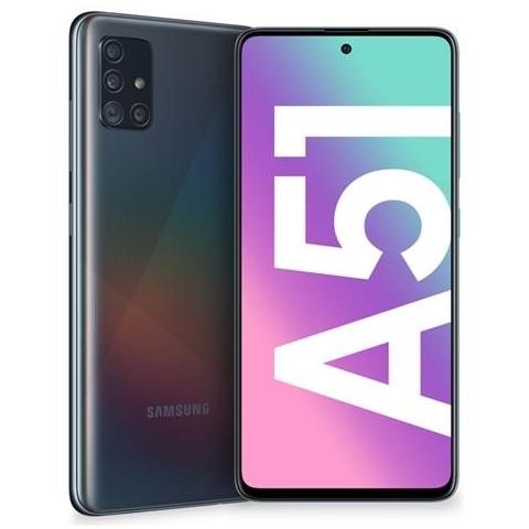 SMARTPHONE SAMSUNG GALAXY A51 SM A515F 128 GB DUAL SIM OCTA CORE 6.5" SUPER AMOLED 4G LTE WIFI BLUETOOTH 4 FOTOCAMERE PRISM CRUSH BLACK