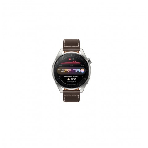 HUAWEI WATCH 3 PRO CLASSIC 48 MM GLL AL01 1,43" AMOLED 4G LTE GPS BLUETOOTH CASSA SILVER CINTURINO IN PELLE MARRONE