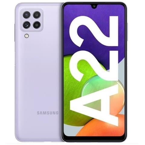 SMARTPHONE SAMSUNG GALAXY A22 SM A225F DUAL SIM 128 GB OCTA CORE 6.4" QUATTRO FOTOCAMERE 4G LTE WIFI BLUETOOTH VIOLA