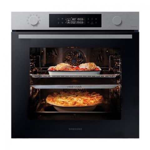 FORNO SAMSUNG AD INCASSO NV7B44403BS 60 CM 76 L DUAL COOK SERIE 4 GRILL VAPORE WIFI DISPLAY LED INOX CLASSE A+