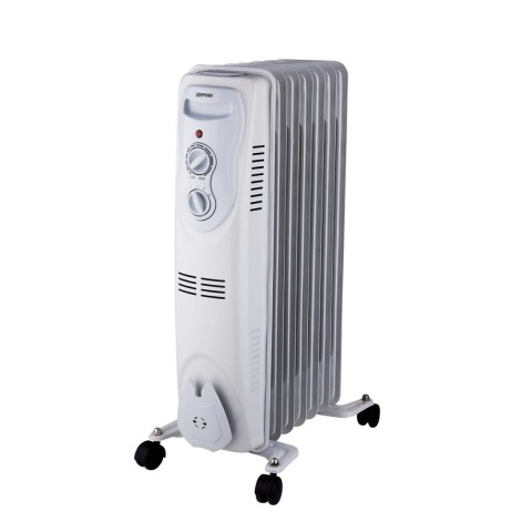 RADIATORE OLIO / TERMOSIFONE PORTATILE ZEPHIR ZRA1516 7 ELEMENTI 3 LIVELLI DI POTENZA 600/900/1500W TERMOSTATO REGOLABILE BIANCO