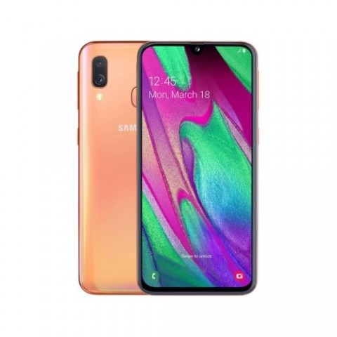 SMARTPHONE SAMSUNG GALAXY A40 SM A405F DUAL SIM 64 GB OCTA CORE 5.9" SUPER AMOLED 16 + 5 MP 4G LTE WIFI BLUETOOTH CORAL