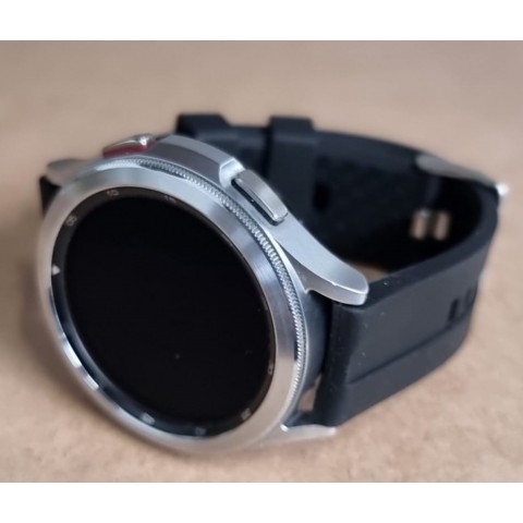 SMARTWATCH SAMSUNG GALAXY WATCH 4 CLASSIC 46 MM BLUETOOTH WIFI SM R890 1.4" SUPER AMOLED 16 GB CASSA SILVER CINTURINO NERO