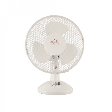 VENTILATORE DA TAVOLO DCG VE9025 25 CM OSCILLAZIONE ORIZZONTALE 2 VELOCITA' BIANCO