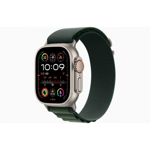 SMARTWATCH APPLE WATCH ULTRA 2 49 MM GPS + CELLULAR 64 GB watchOS 11 CASSA NATURALE CINTURINO ALPINE LOOP VERDE