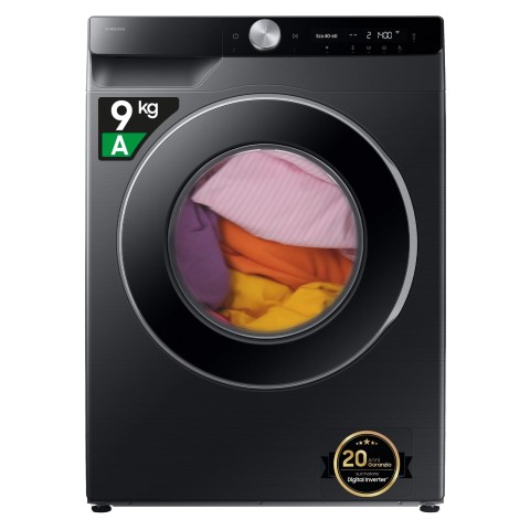 LAVATRICE SAMSUNG AI CONTROL WW90DG6U85LB 9 KG 1400 GIRI ECODOSATORE ECOLAVAGGIO DIGITAL INVERTER CARICO FRONTALE VAPORE IGIENIZZANTE WIFI LIBERA INSTALLAZIONE NERO CLASSE A