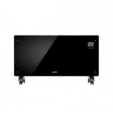 STUFETTA ELETTRICA / TERMOCONVETTORE DA PAVIMENTO ZEPHIR ZCV8000N-WIFI 2 IMPOSTAZIONI DI CALORE 2000W SMART WIFI TERMOSTATO CON SENSORE ELETTRONICO VETRO TEMPERATO NERO