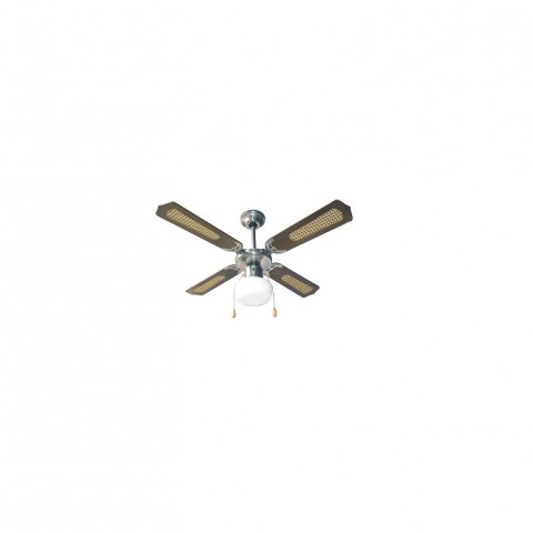 VENTILATORE DA SOFFITTO ZEPHIR DECORATIVO ZFS9107M 4 PALE IN LEGNO 3 VELOCITA' COMANDO A CORDICELLA CON LUCE